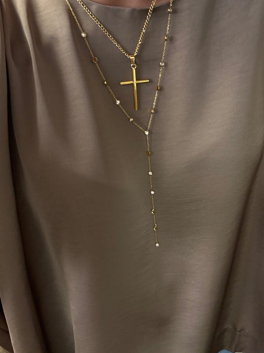 Gold Cross Pendant Necklace