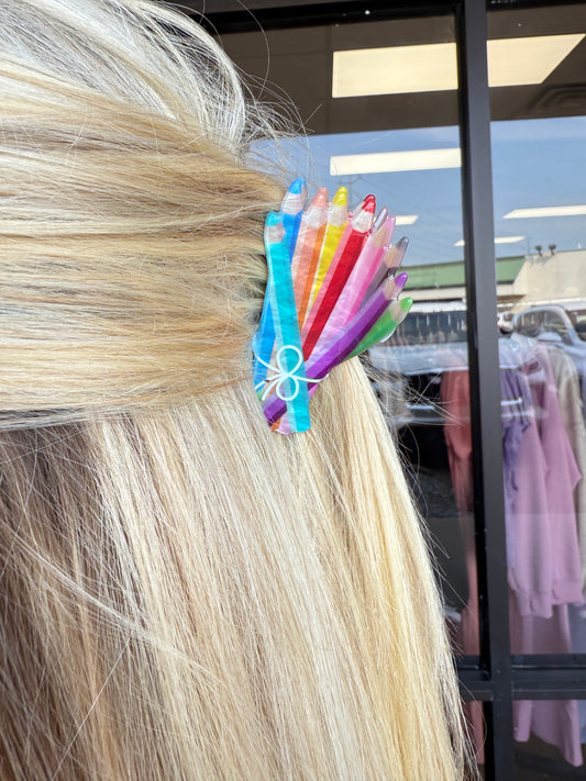 Colored Pencil Hair Clip