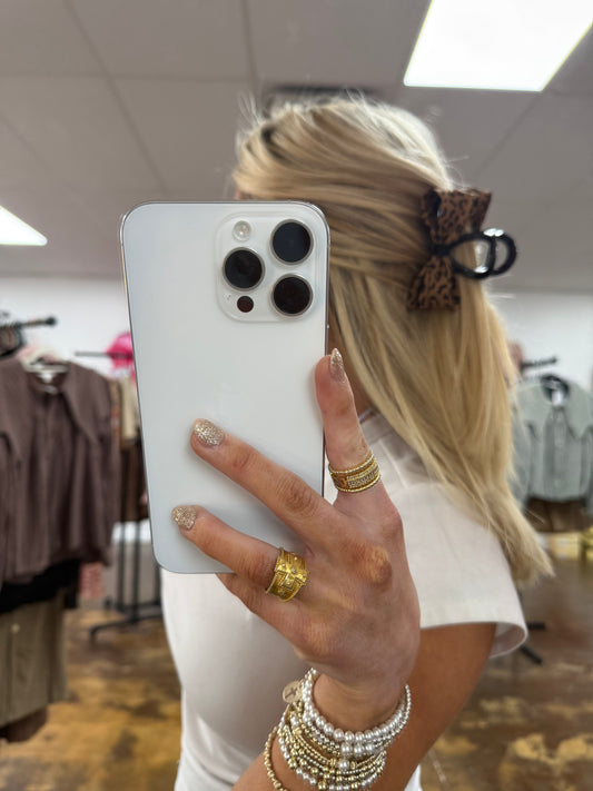 Leopard Bow Clip