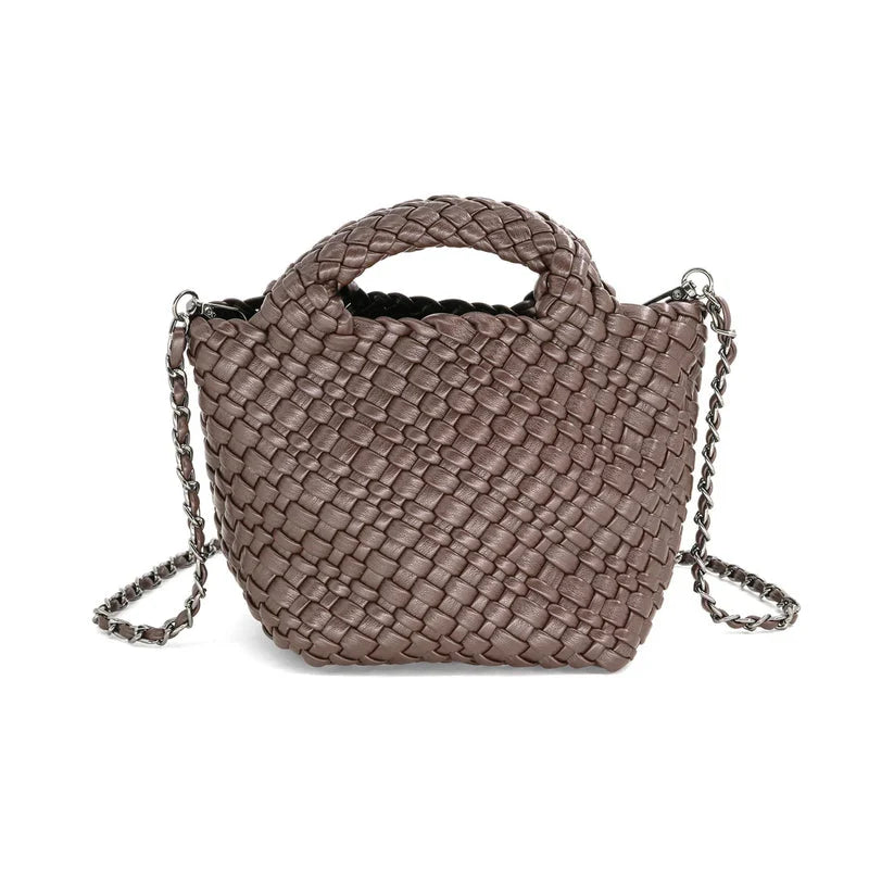 Bella Braided Clutch - Brown