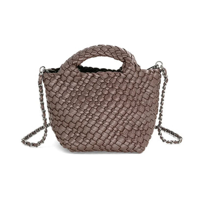 Bella Braided Clutch - Brown