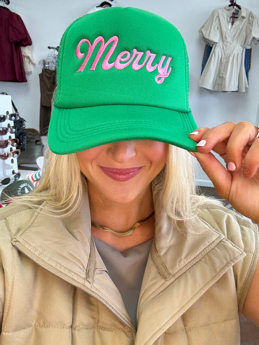 Green Merry Trucker Hat