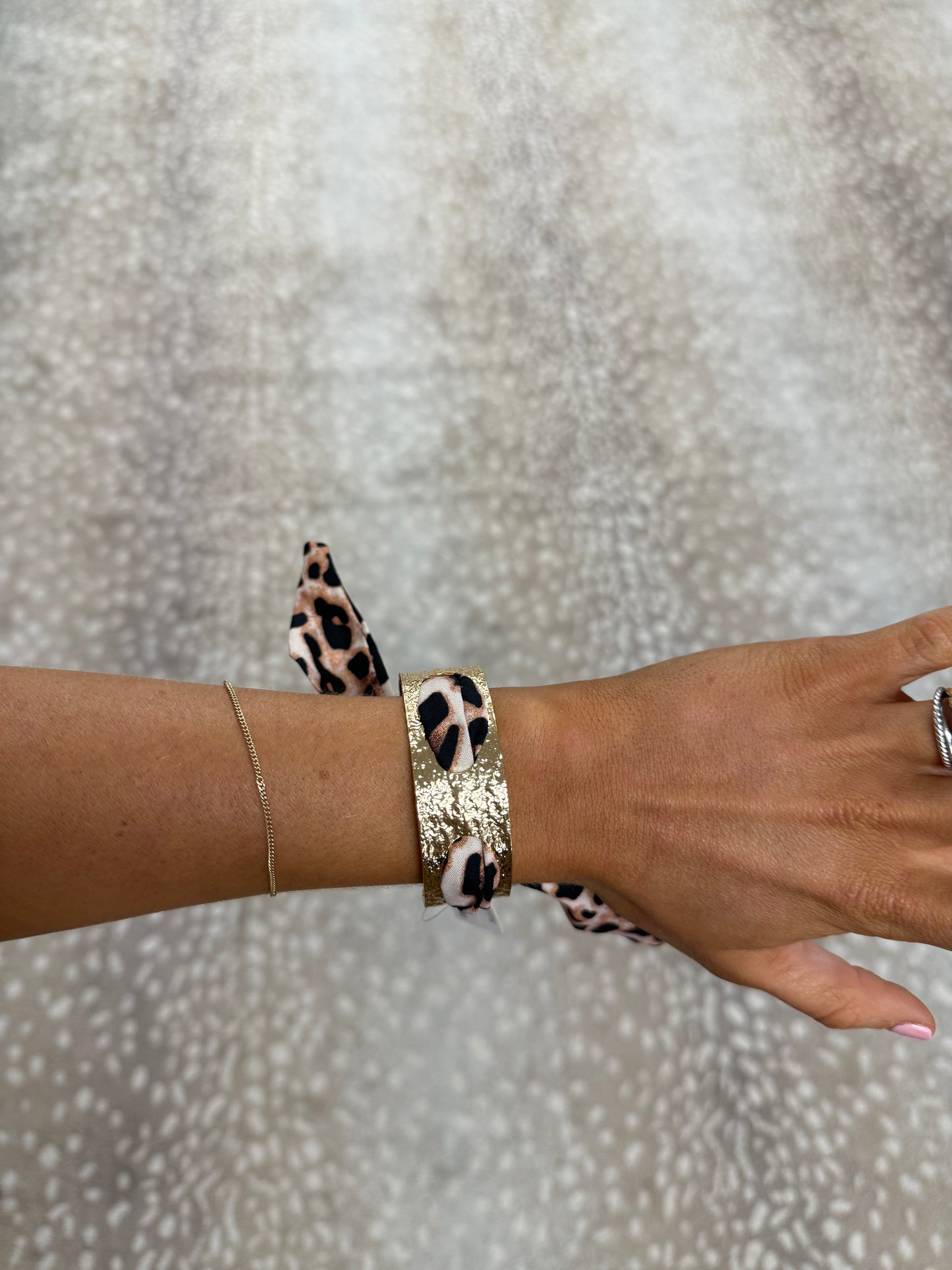 Leopard Scarf Cuff Bracelet