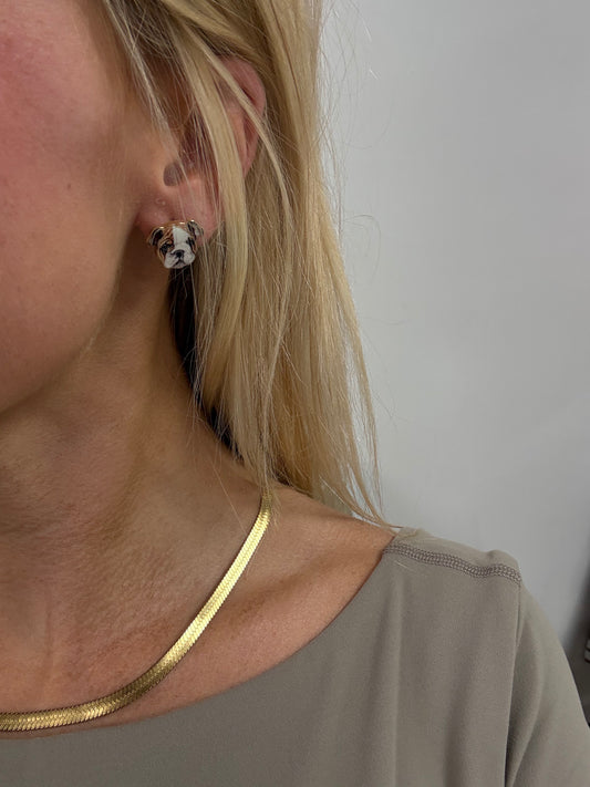 Bulldog Epoxy Earrings