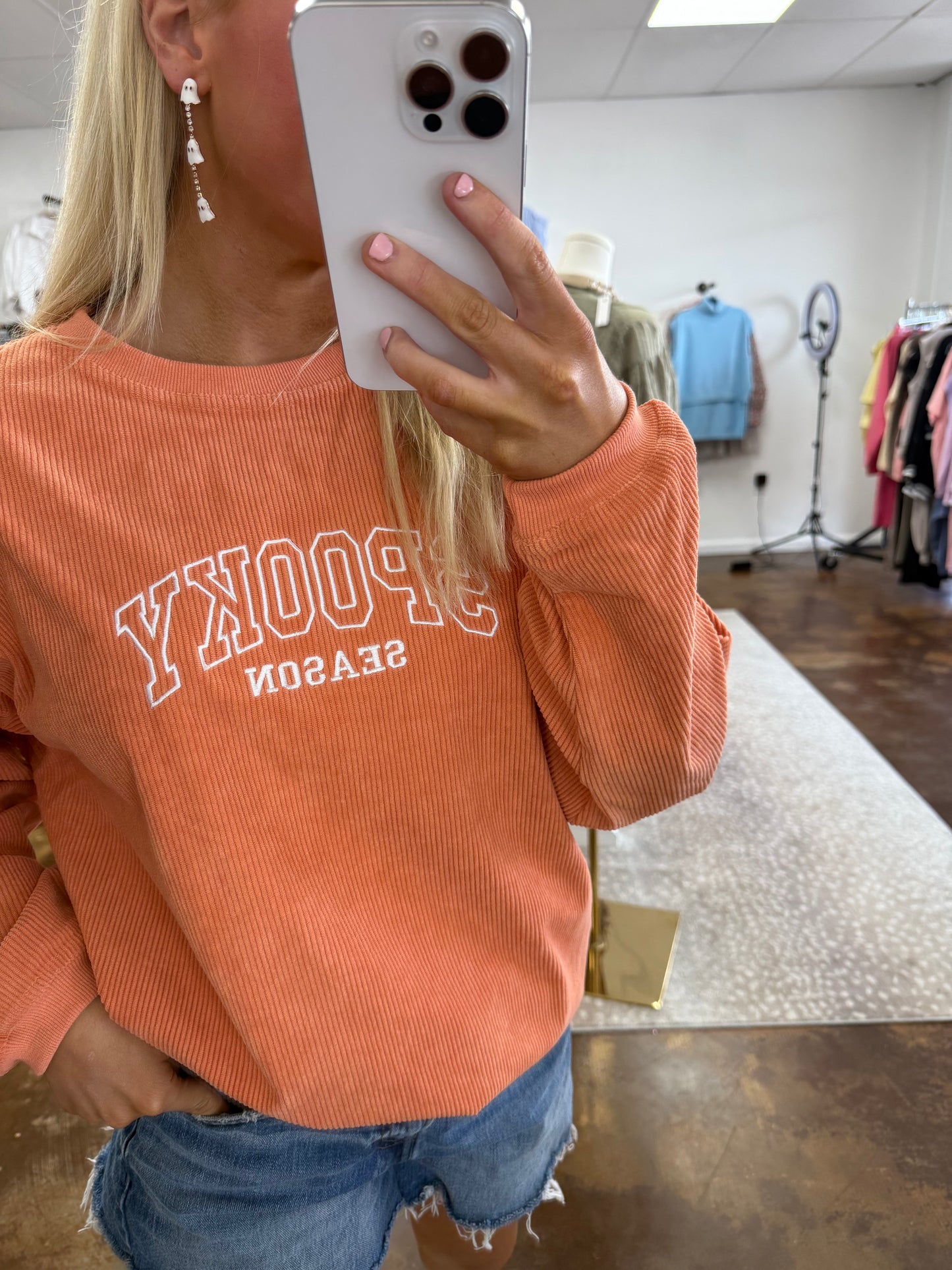 Spooky Season Embroidery Sweatshirt