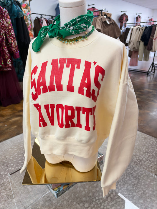 Santa’s Favprite Cropped Sweatshirt