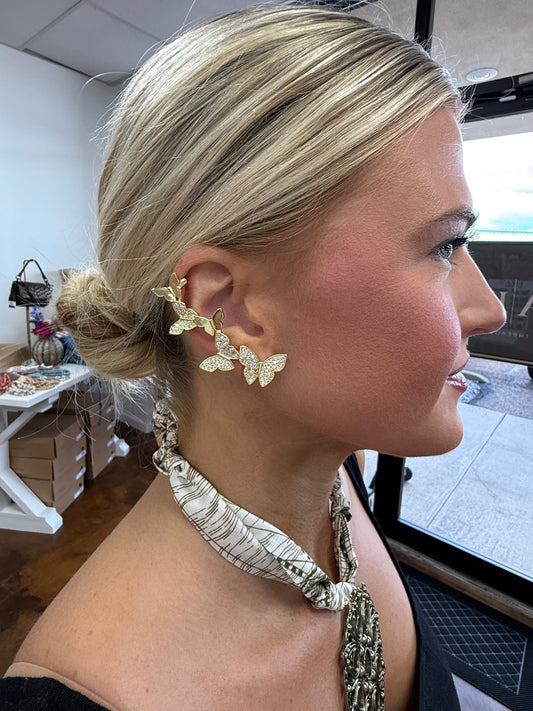 JTO Butterfly Climber Earrings