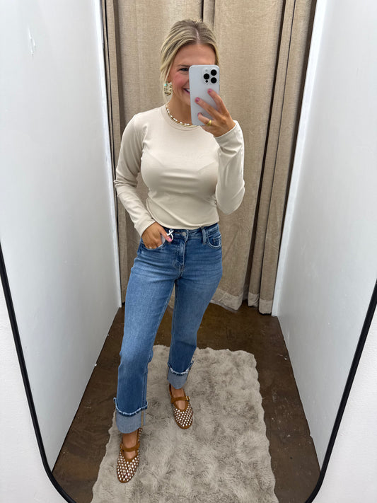Longsleeve Knit Bodysuit Ecru