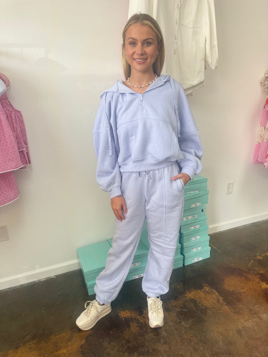 French Terry Quarter Zip Jogger Set