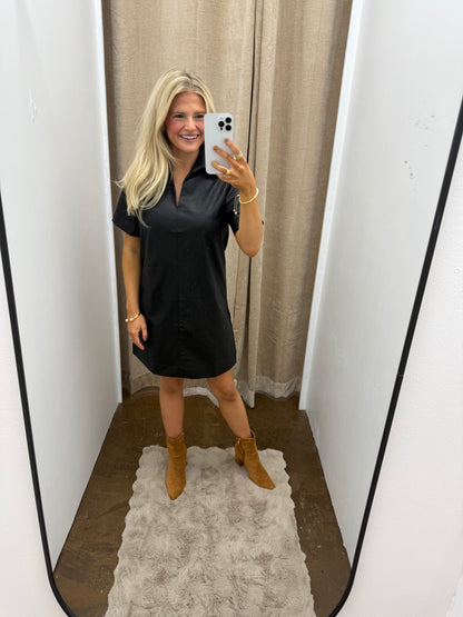 Leather Tunic Mini Dress
