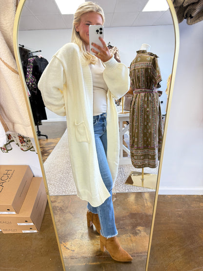 Cream Long Knit Sweater