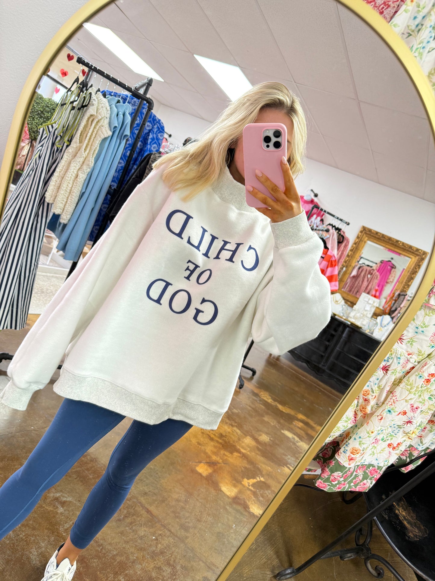 Jesus & Child of God Reversible Mock Neck Sweatshirt