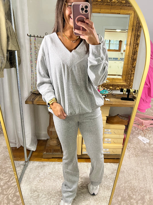 Slouchy Lounge Top with Cozy Pants Set