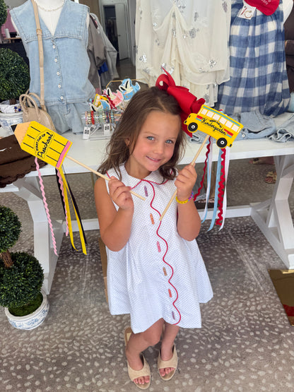 First Day of Kindergarten Embroidered Felt Wand