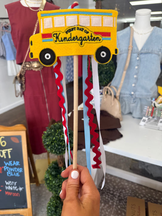 First Day of Kindergarten Embroidered Felt Wand