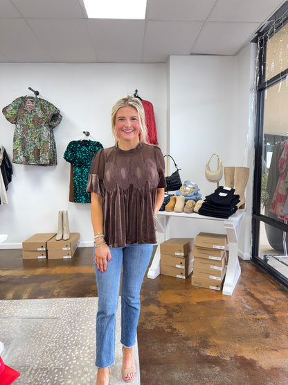 Lace Detail Babydoll Top