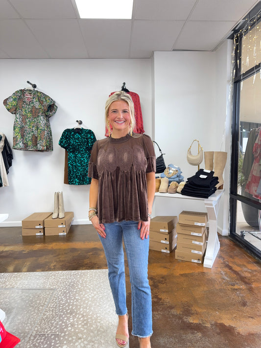 Lace Detail Babydoll Top