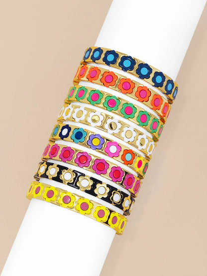 Flower Enamel Stretch Bracelet