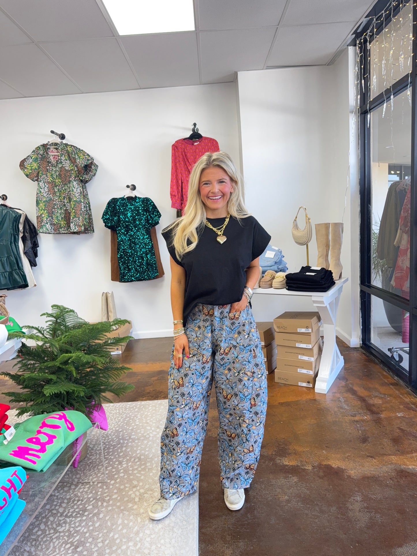 Grey Butterfly Barrel Jeans