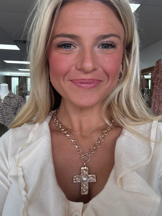 Pearl Cross Necklace