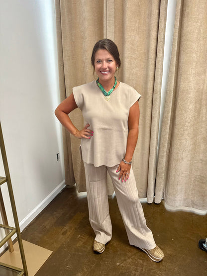Champagne Sweater Pants Set