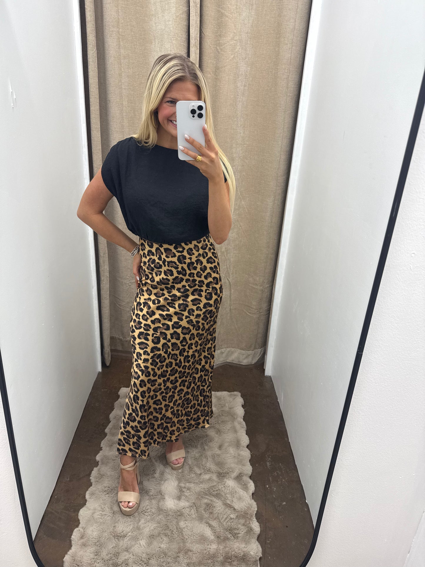 High Waisted Midi Skirt