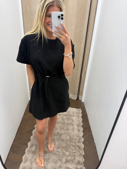 Round Neck Short Sleeve Mini Dress