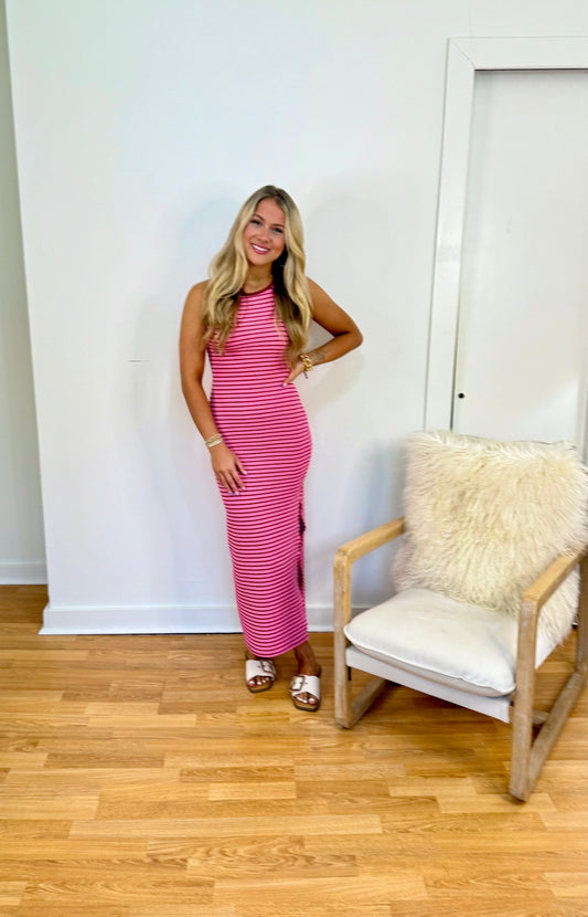 Striped Knit Maxi Dress