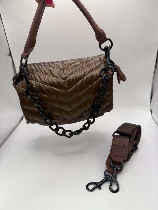 Brown Puffer Shoulder Bag