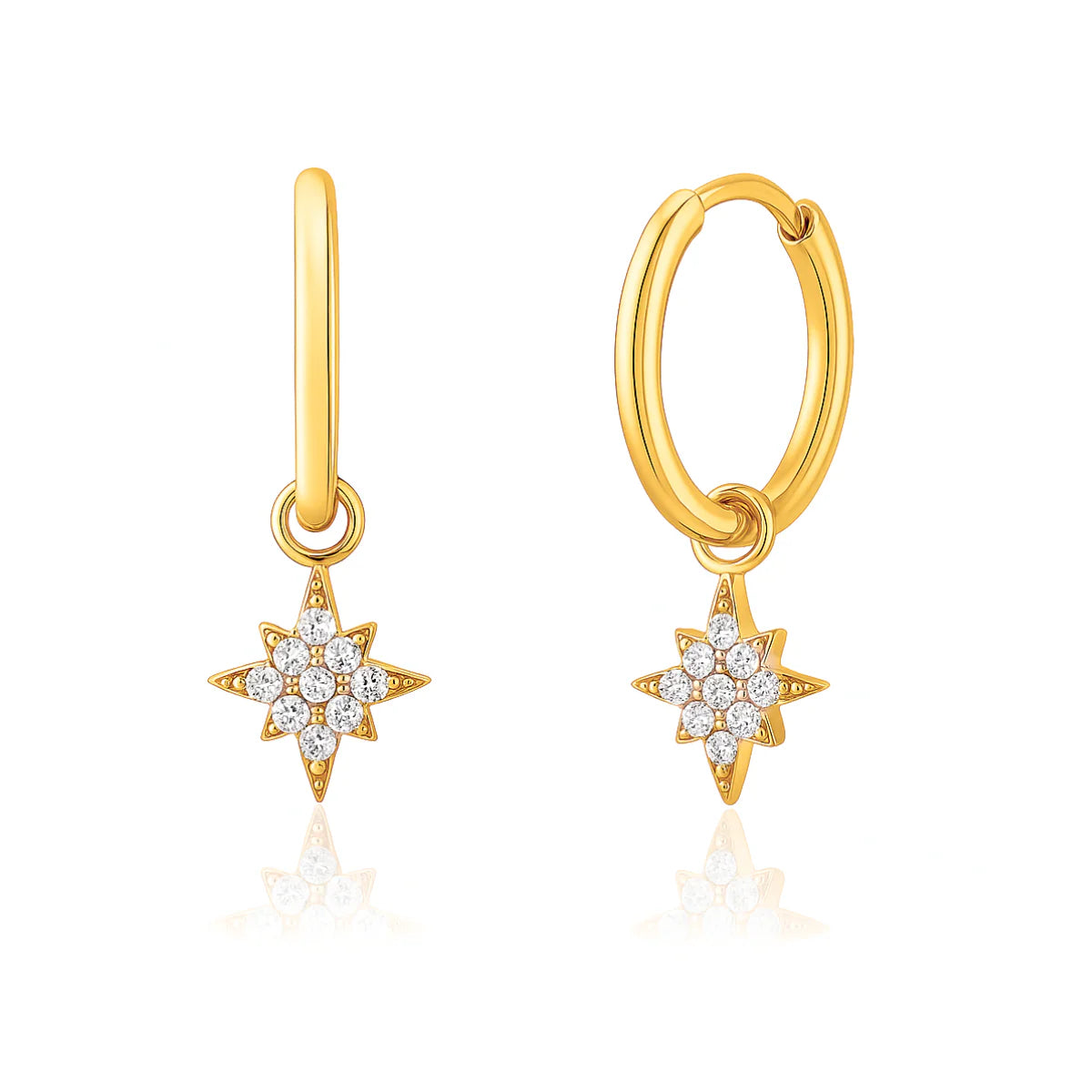 Neely North Star Huggie Hoop Earring