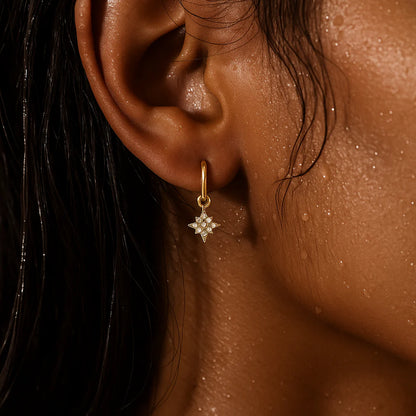 Neely North Star Huggie Hoop Earring