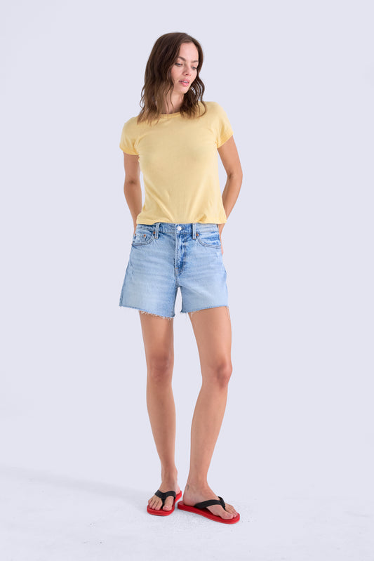KENNEDY RELAXED MID RISE CUT OFF SHORT - NORMANDY VINTAGE