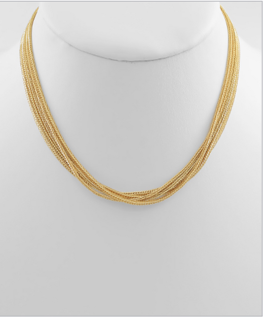 5 Layered Braided Chain Necklace