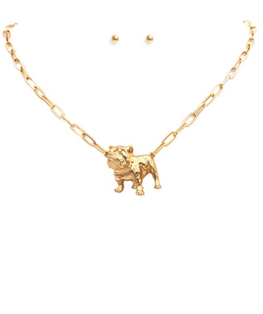 Bulldog Paper Clip Chain Necklace