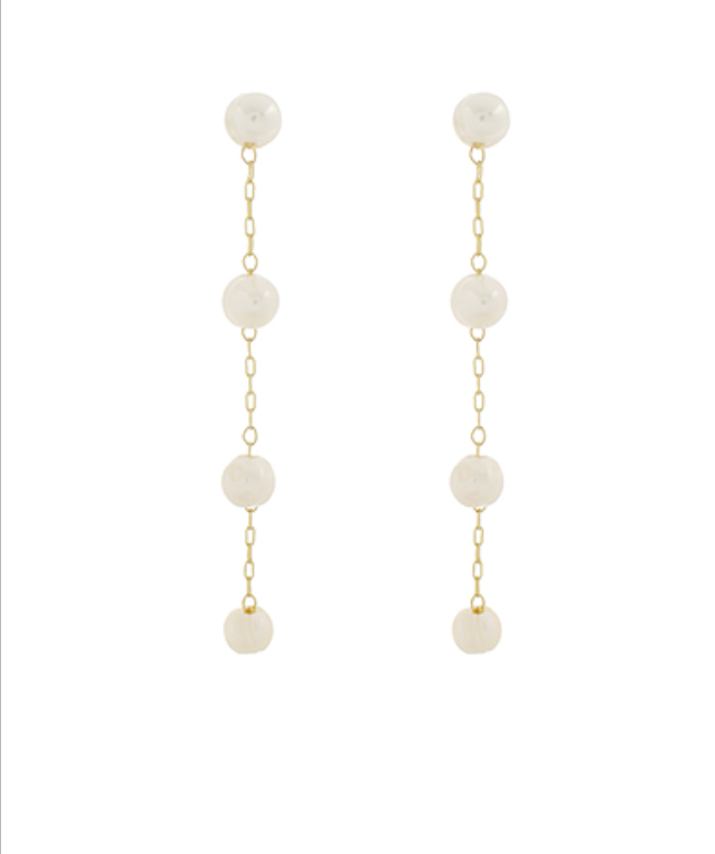 Linear Fresh Water Pearl Earrings