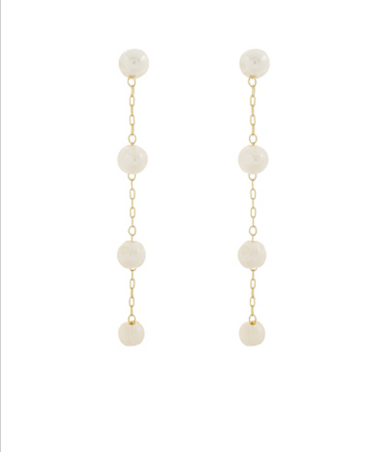 Linear Fresh Water Pearl Earrings