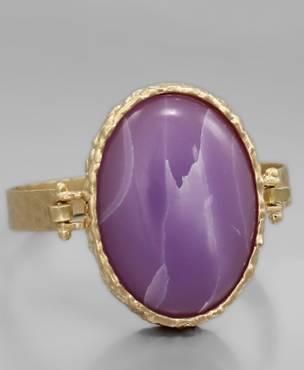 Oval Stone Bangle
