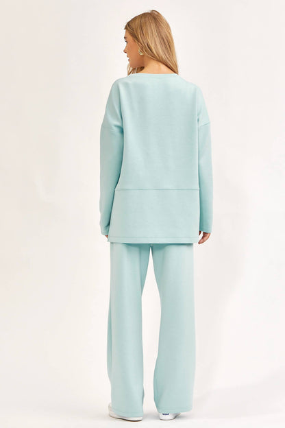 Tunic Top + Straight Pants Travel Modal Set