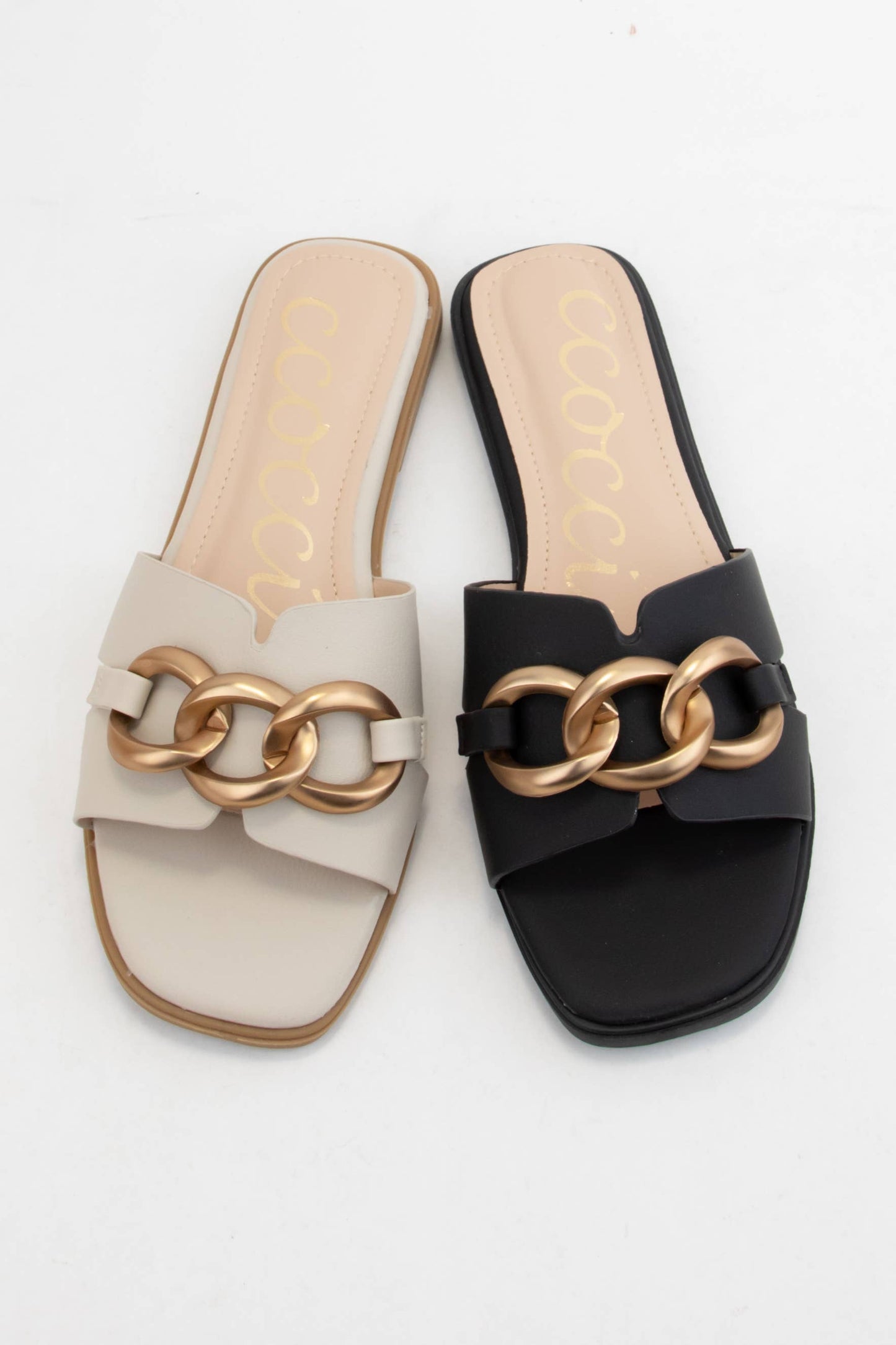 BRONZE BOLD CHAIN H-SHAPED SANDAL