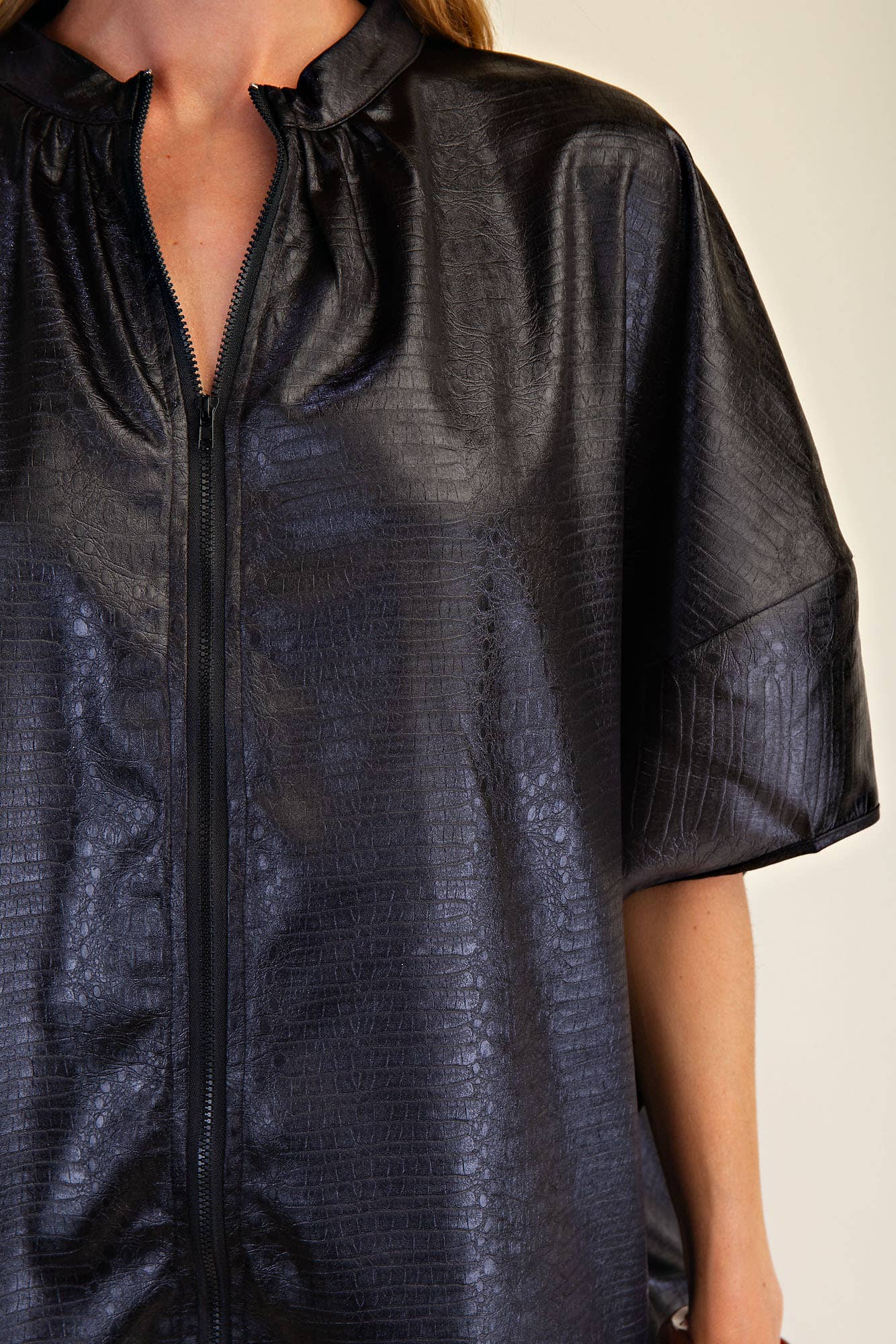 Front Zipper Sleeveless Top