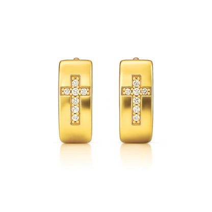 Denali Cross Huggie Hoop Earring