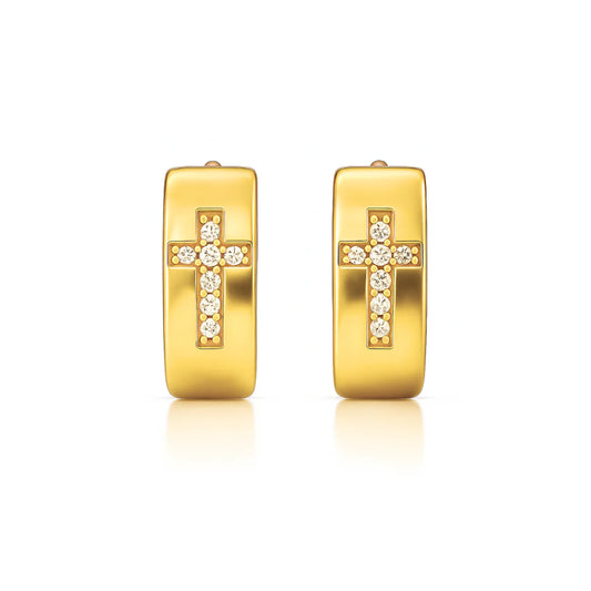 Denali Cross Huggie Hoop Earring