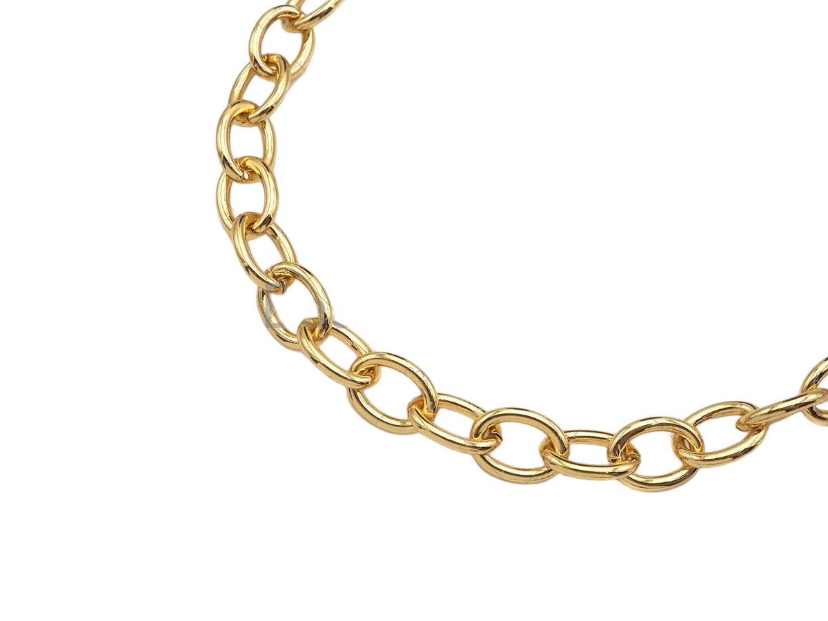 Gold Oval Link Necklace