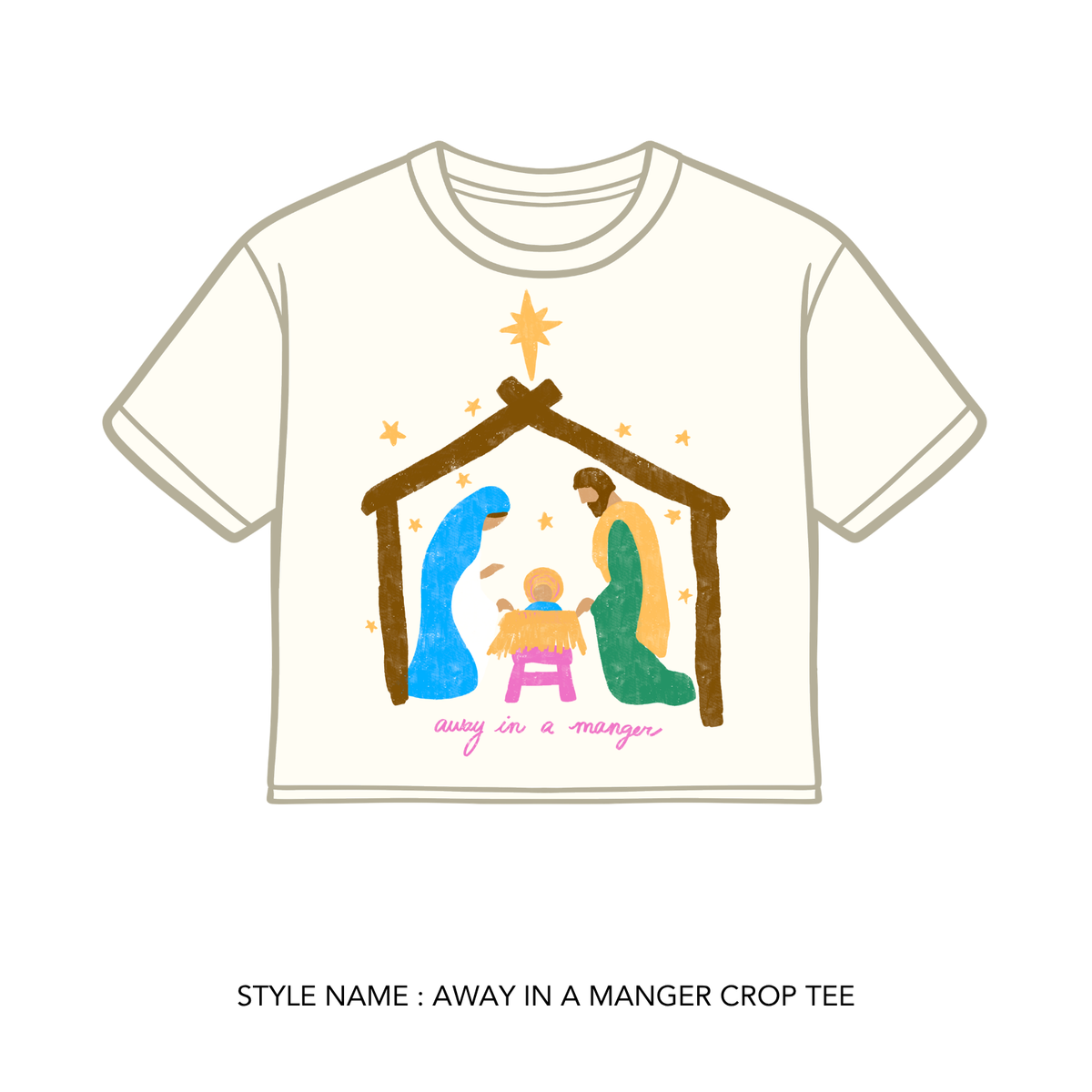 Away In A Manger Crop Tee
