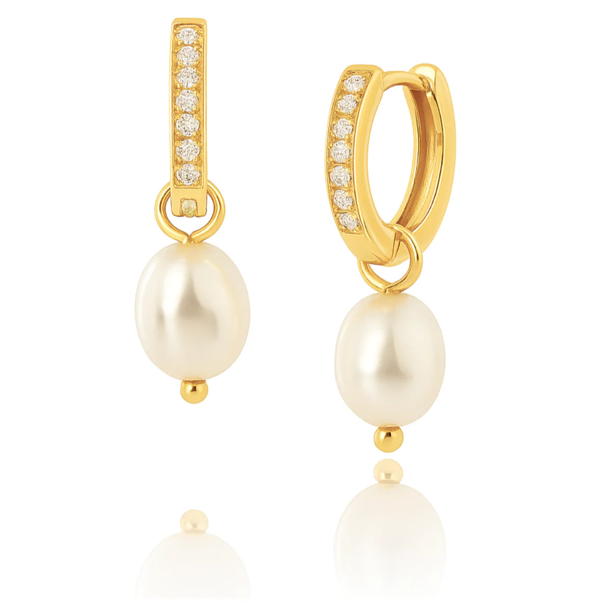 Georgie Huggie Hoop Pear Earring