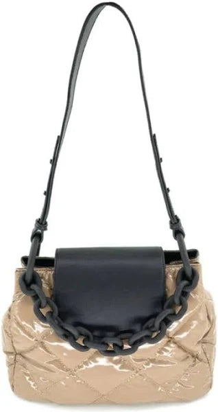 Patent Quilted Bag with Strap